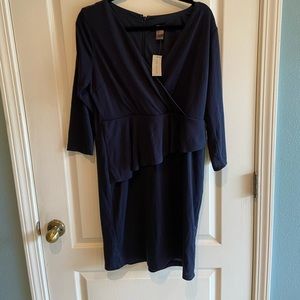 Blue peplum dress